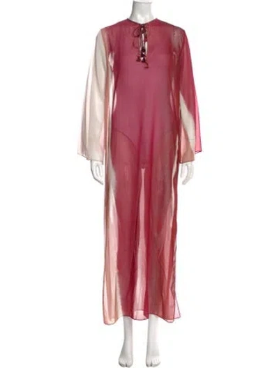 Pre-owned Silvia Tcherassi Crew Neck Long Dress In Burgundy