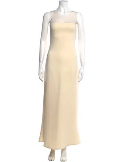 Pre-owned Silvia Tcherassi Crew Neck Long Dress In Neutrals
