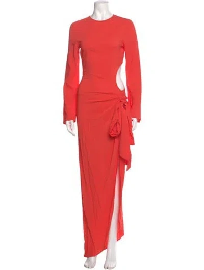 Pre-owned Silvia Tcherassi Crew Neck Long Dress In Orange