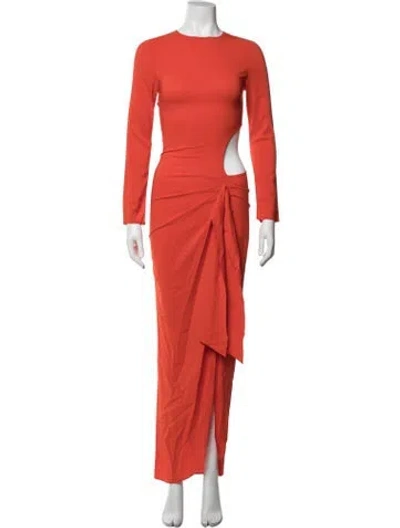 Pre-owned Silvia Tcherassi Crew Neck Long Dress In Orange