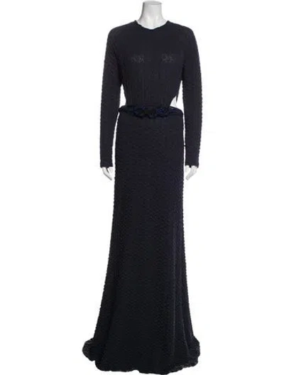 Pre-owned Silvia Tcherassi Crew Neck Long Dress W/ Tags In Blue