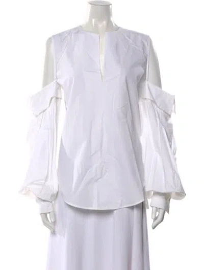 Pre-owned Silvia Tcherassi Crew Neck Long Sleeve Top W/ Tags In White