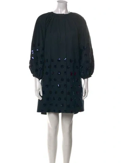 Pre-owned Silvia Tcherassi Crew Neck Mini Dress W/ Tags In Blue