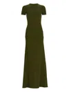 Silvia Tcherassi Cristal Short-sleeve Maxi Dress In Green