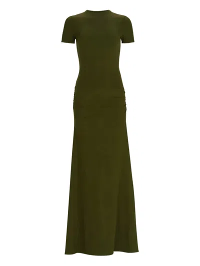 SILVIA TCHERASSI CRISTAL SHORT-SLEEVE MAXI DRESS