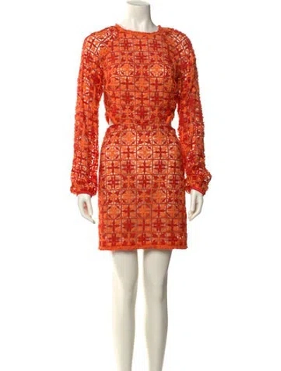Pre-owned Silvia Tcherassi Crochet Mini Dress W/ Tags In Orange