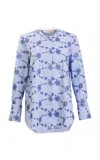 Silvia Tcherassi Cubillos Cotton Floral Blouse In Blue