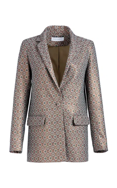 Silvia Tcherassi Cuneo Metallic Jacquard Blazer In Multi
