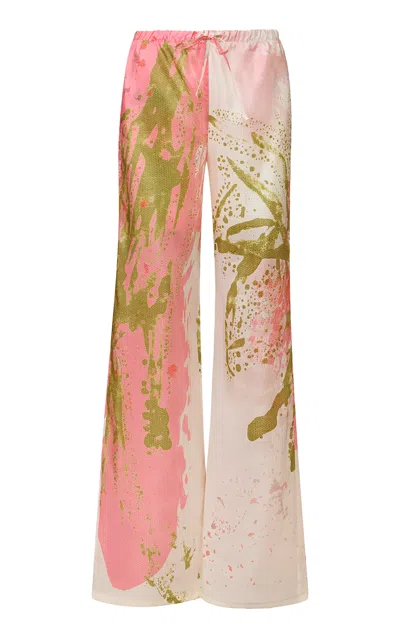 Silvia Tcherassi Curacao Silk Pants In Multi