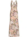 Silvia Tcherassi Daira Sequinned Maxi Dress In Neutrals