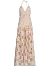 Silvia Tcherassi Danae Floral-appliqué Gown In Neutrals