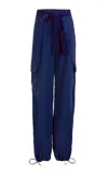 Silvia Tcherassi Darnell Crepe Cargo Pants In Blue