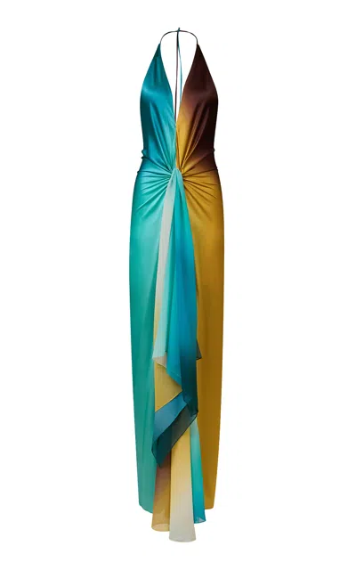 Silvia Tcherassi Dixon Silk-blend Maxi Dress In Multi