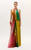 Silvia Tcherassi Dixon Tie-detailed Stretch-silk Maxi Dress In Multi