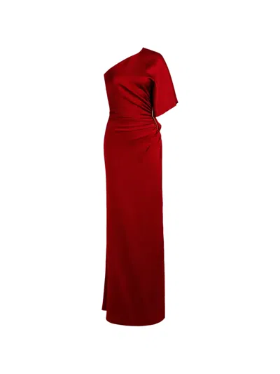 Silvia Tcherassi Doli One-shoulder Gathered Maxi Dress In Red