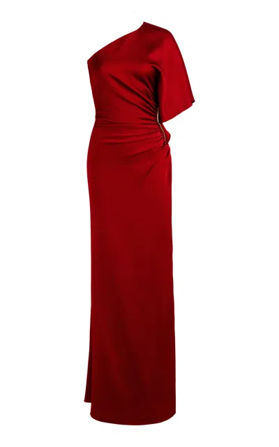 Silvia Tcherassi Doli One-shoulder Maxi Dress In Burgundy