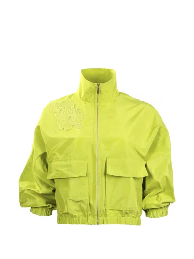 Silvia Tcherassi Donata Floral-appliqué Jacket In Yellow