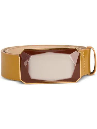 Silvia Tcherassi Dora Leather Belt In Gold