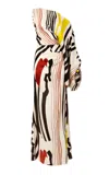 Silvia Tcherassi Dotty Asymmetric Silk Dress In Multi