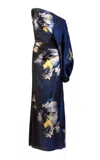 Silvia Tcherassi Dotty Asymmetric Silk Dress In Blue