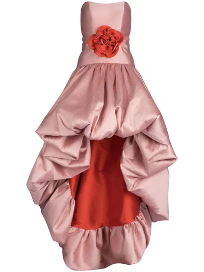 Silvia Tcherassi Elaine Rose-appliqué Dress In Pink