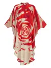 Silvia Tcherassi Elea Abstract Silk Tunic In Red