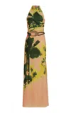 Silvia Tcherassi Ellis Crepe Halter Maxi Dress In Multi