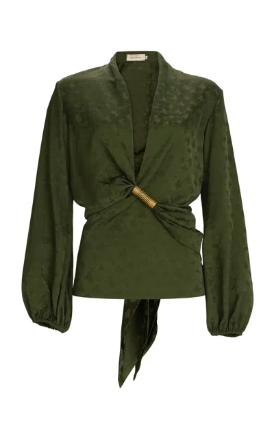 Silvia Tcherassi Elvie Draped Top In Green