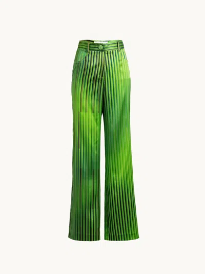 Silvia Tcherassi Emine Pant Green Stripes M