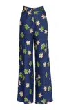 Silvia Tcherassi Emine Printed Linen Wide-leg Pants In Multi