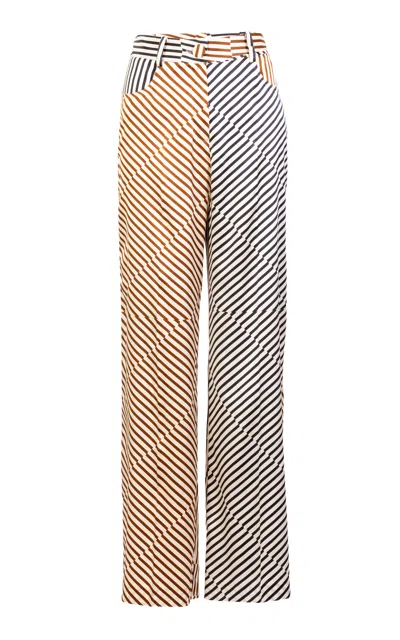 Silvia Tcherassi Emine Silk Wide Leg Pants In Multi