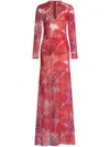 Silvia Tcherassi Enys Coral-embroidered Dress In Red