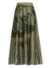Silvia Tcherassi Erin Printed Midi Skirt In Green