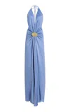 Silvia Tcherassi Exclusive Aiko Gathered Satin Maxi Dress