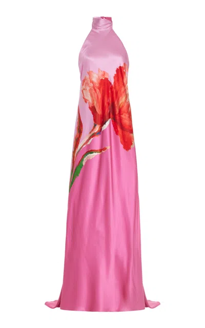 Silvia Tcherassi Exclusive Sherry Floral Stretch-silk Maxi Dress In Multi