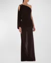 Silvia Tcherassi Women's Farah One-shoulder Ruched Maxi Dress In Brown