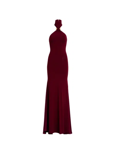 Silvia Tcherassi Feist Halterneck Maxi Dress In Red