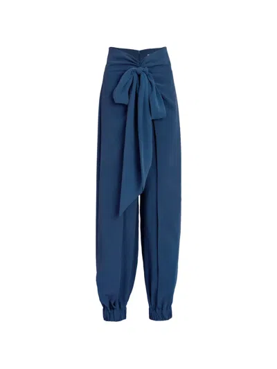 Silvia Tcherassi Felipe Bow-detail Trousers In Blue