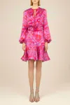 Silvia Tcherassi Fiorenza Mini Dress In Magenta Kaleidoscope In Multi