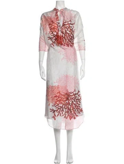 Pre-owned Silvia Tcherassi Floral Print Beaded Accents Cover-up In Multicolor
