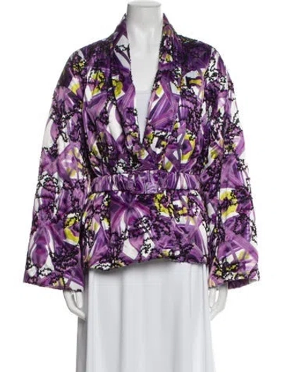 Pre-owned Silvia Tcherassi Floral Print Blazer In Purple