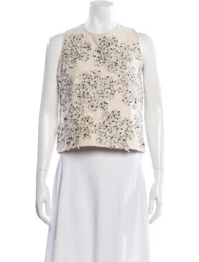 Pre-owned Silvia Tcherassi Floral Print Crew Neck Top In Neutral