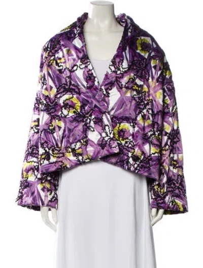 Pre-owned Silvia Tcherassi Floral Print Evening Jacket In Purple