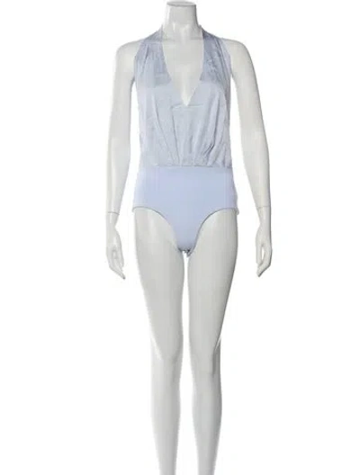 Pre-owned Silvia Tcherassi Floral Print Halterneck Bodysuit In Blue