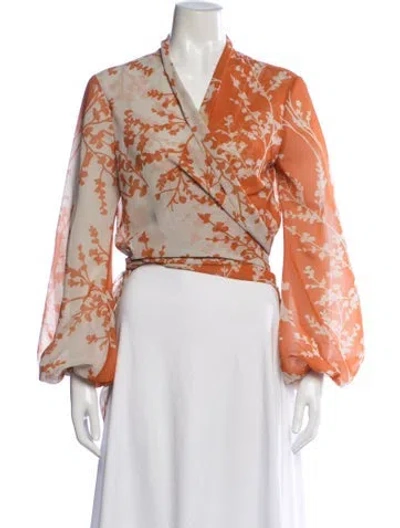 Pre-owned Silvia Tcherassi Floral Print Jacket In Orange