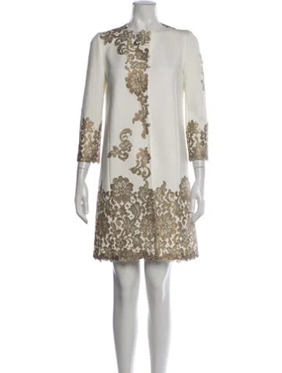 Pre-owned Silvia Tcherassi Floral Print Knee-length Dress In Neutrals