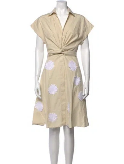 Pre-owned Silvia Tcherassi Floral Print Knee-length Dress In Neutrals