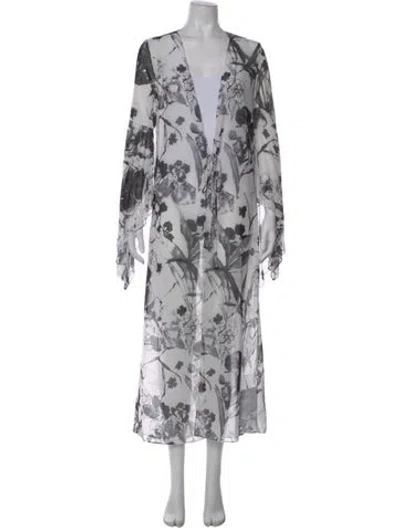 Pre-owned Silvia Tcherassi Floral Print Long Dress In Black