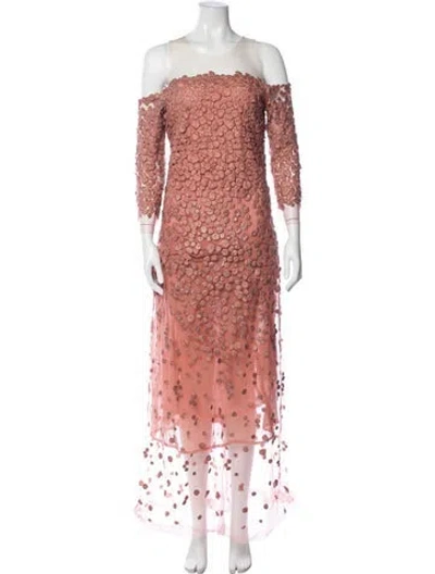 Pre-owned Silvia Tcherassi Floral Print Long Dress In Pink