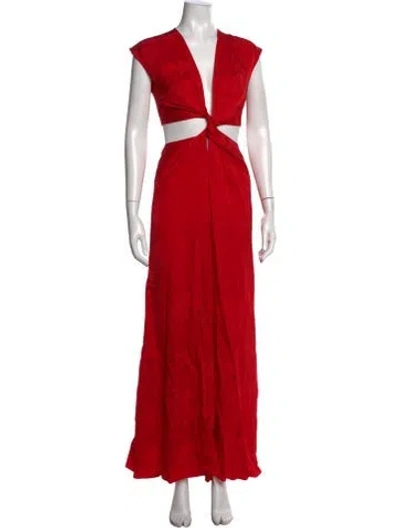 Pre-owned Silvia Tcherassi Floral Print Long Dress In Red